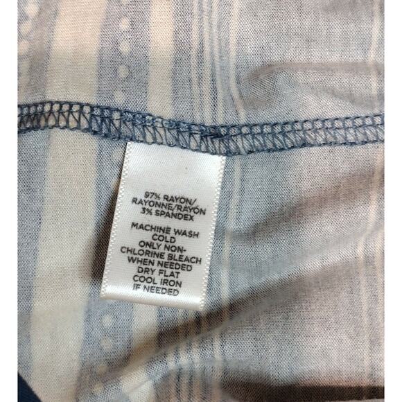 Ann Taylor Loft Petite Tie-Back Striped Tank Dress XXSP Blue Cream - Picture 7 of 8